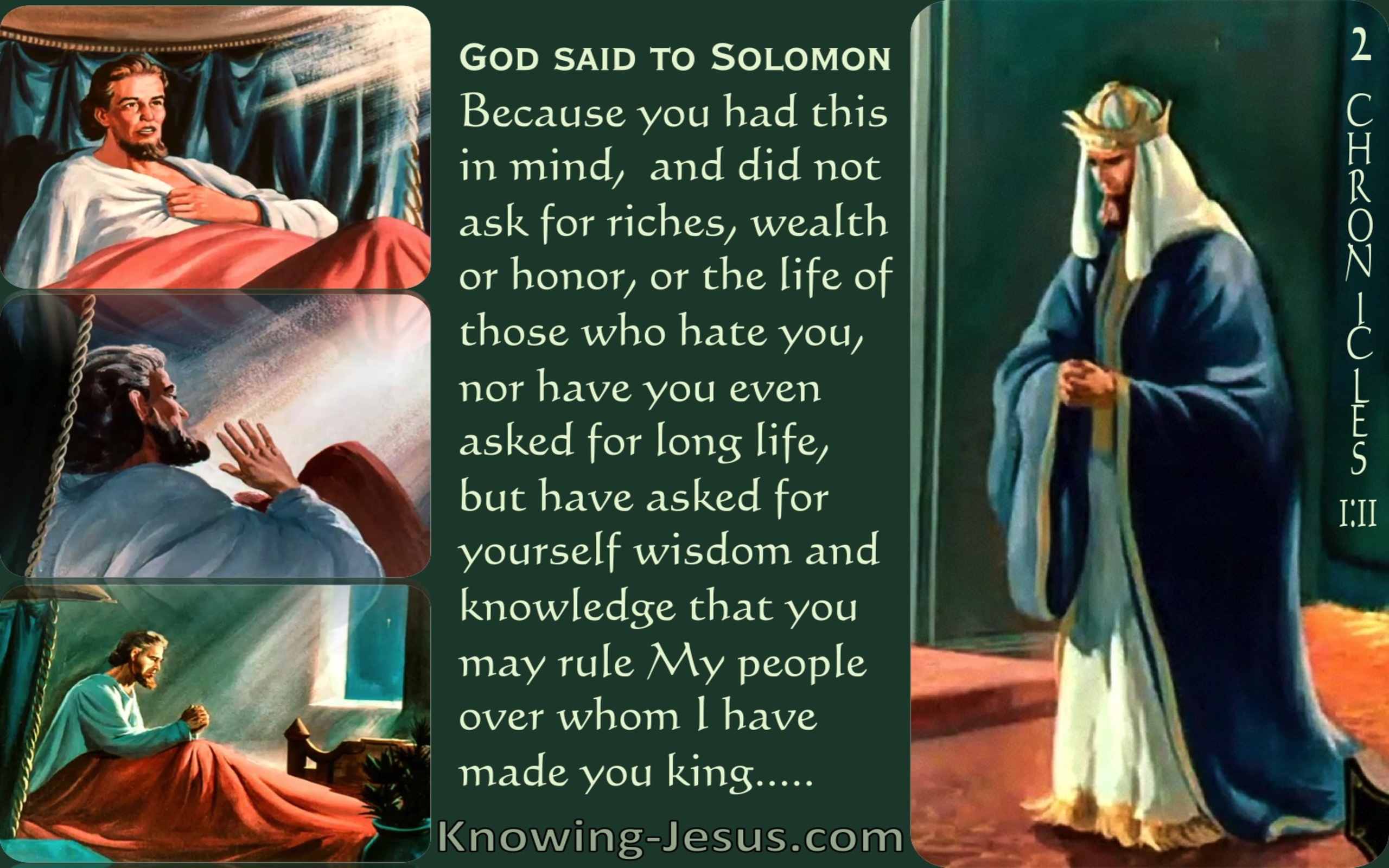 2 Chronicles 1:11 God Spoke To Solomon (green)